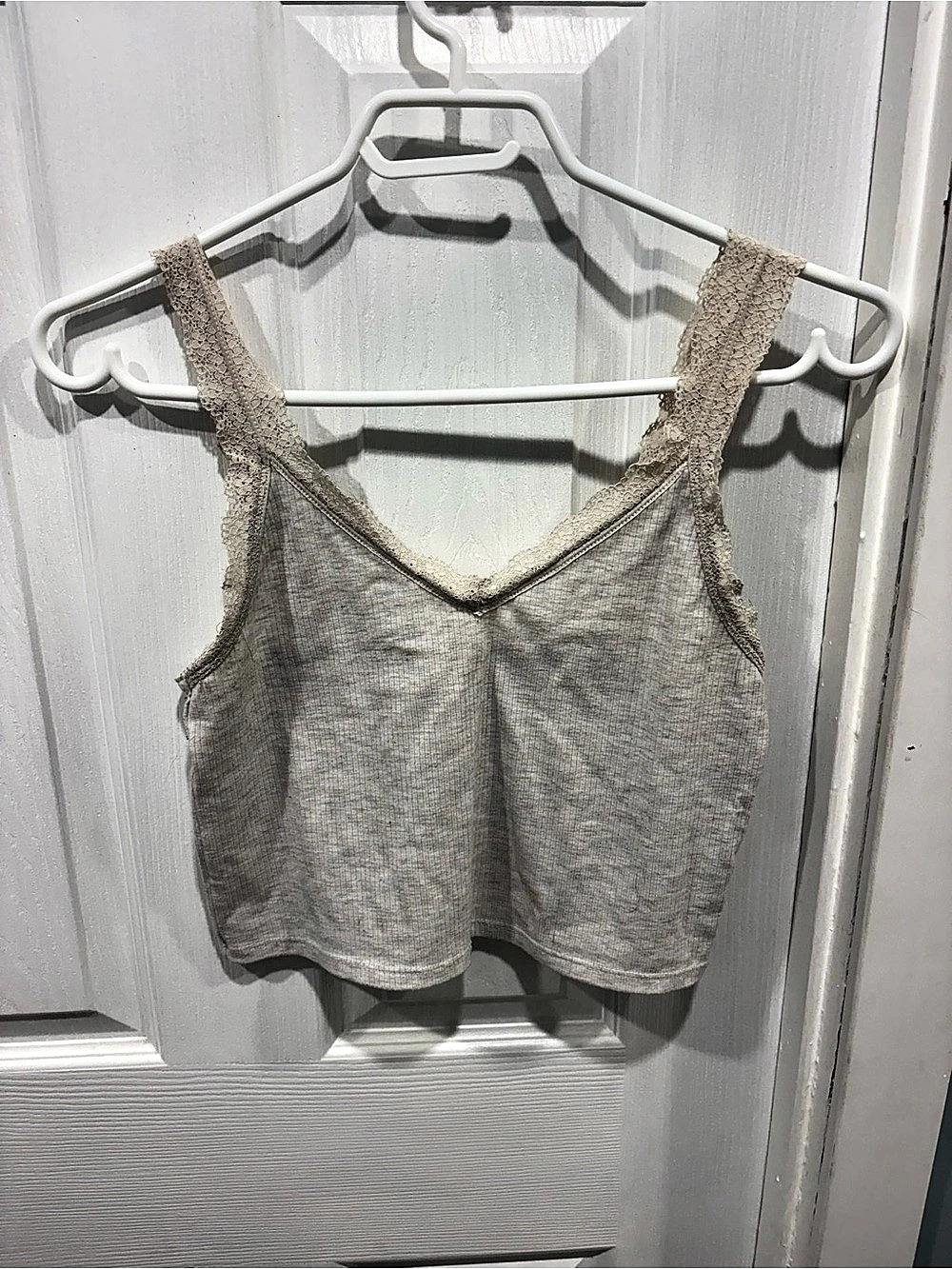 American Eagle Gray Cotton Tank Top Size Medium Like New